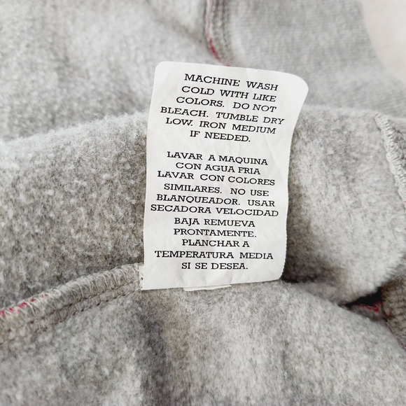 Hoodie Sz L Gray Flag Star Stripe Festival Americana Kangaroo Y2K Patriotic Red - Picture 15 of 16